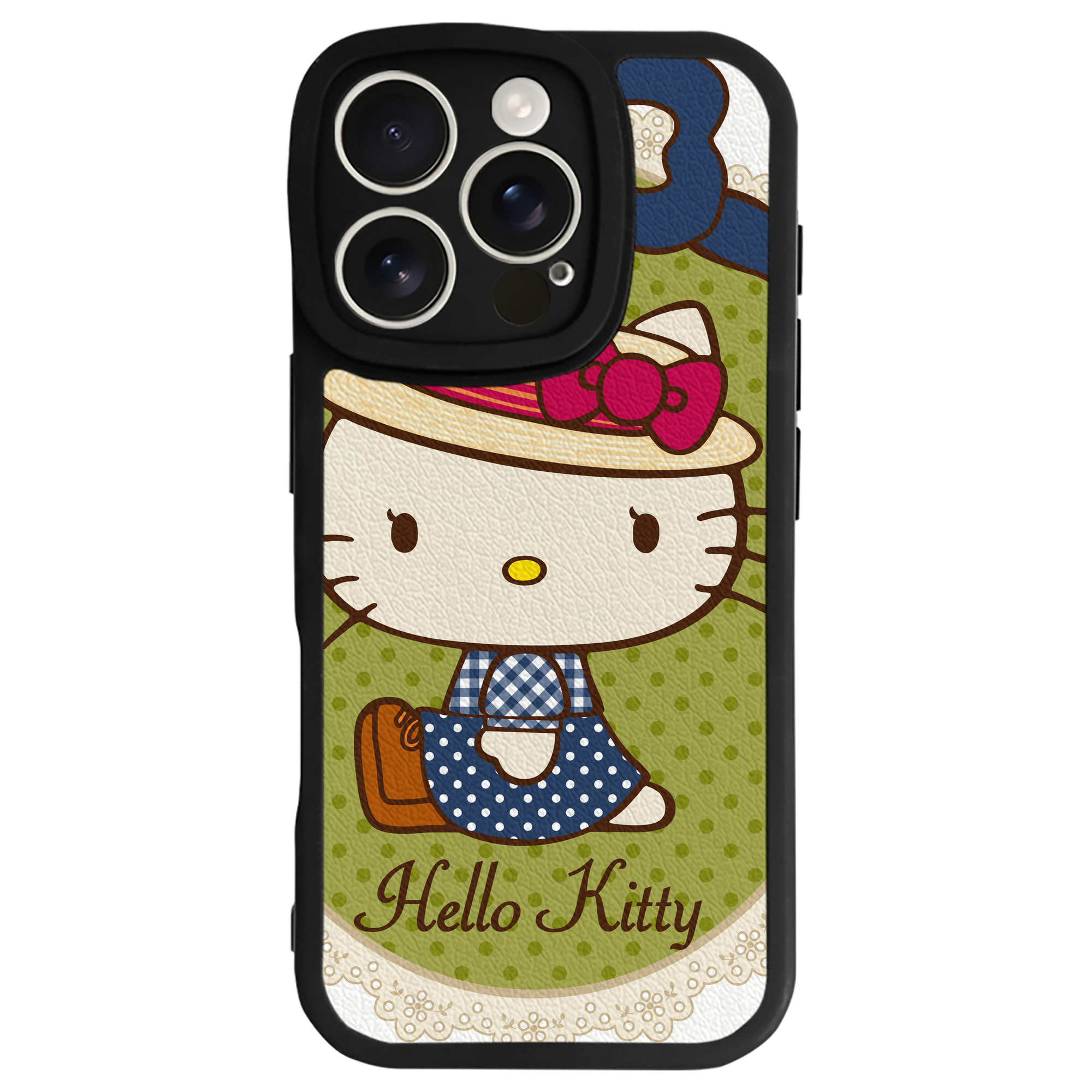 （画像用） Hello Kitty ハローキティ 【iPhone 16シリーズ対応】シリコンスマホケース（レザー調） 材質：シリコン